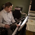Todd Marcus at piano composing